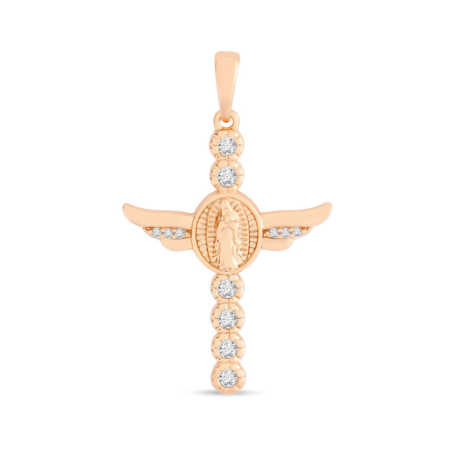 Angel-wing cross pendant, 38 mm
