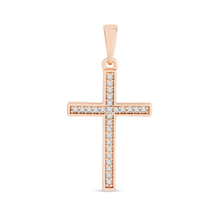 Slim cross pendant with cubic zirconia