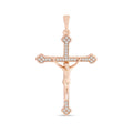 Catholic cross with cubic zirconia on the arms and the figure of Christ