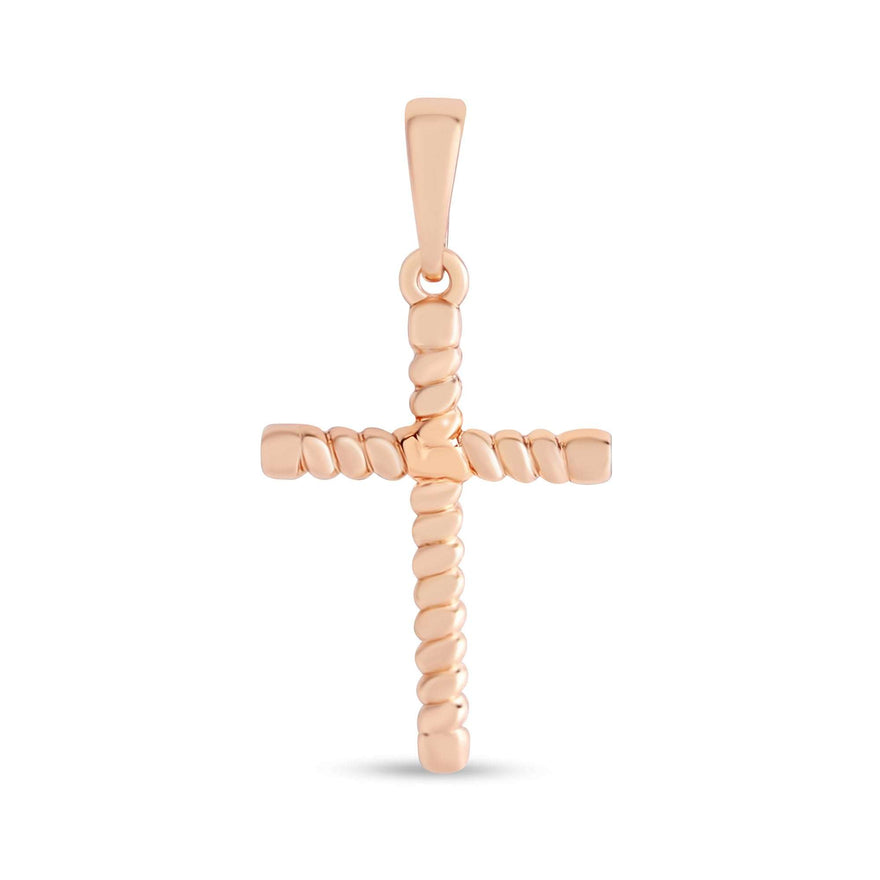Twisted rope cross pendant, 30 mm