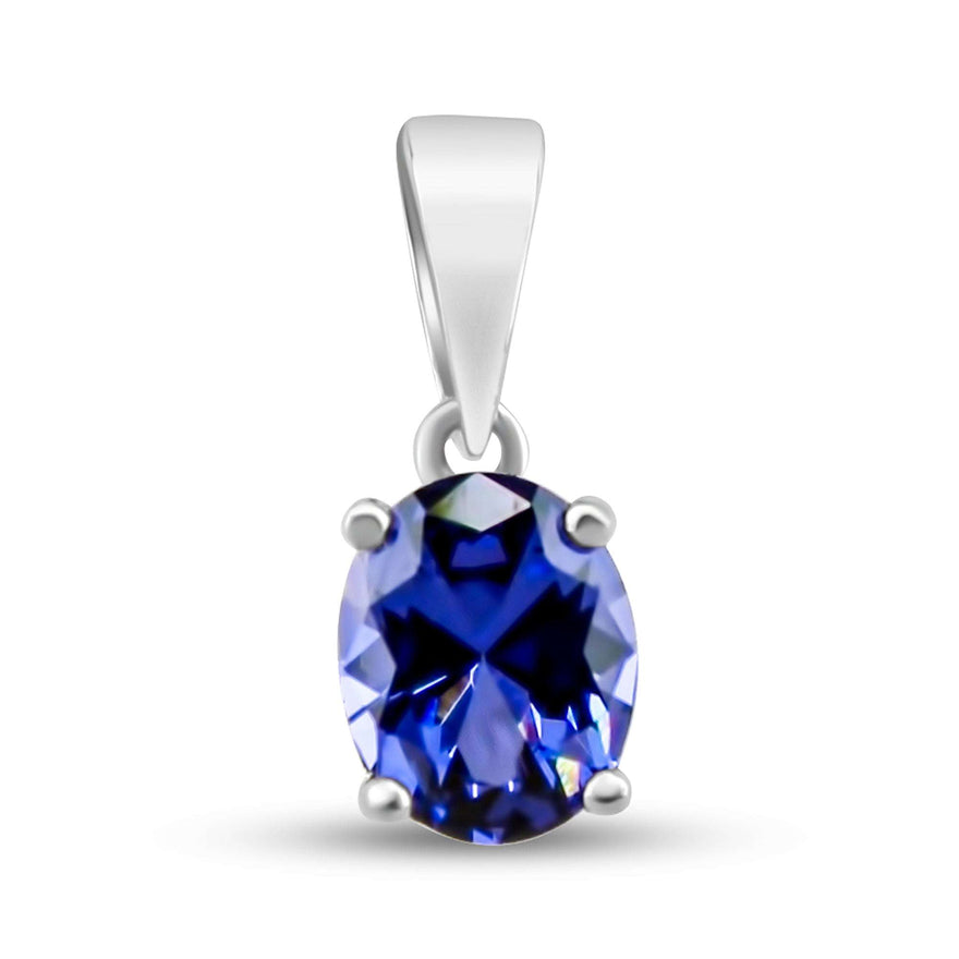 Oval tanzanite pendant in 925 silver
