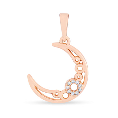 Cubic zirconia crescent moon pendant