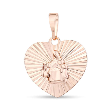 Double-sided Virgin Mary heart pendant