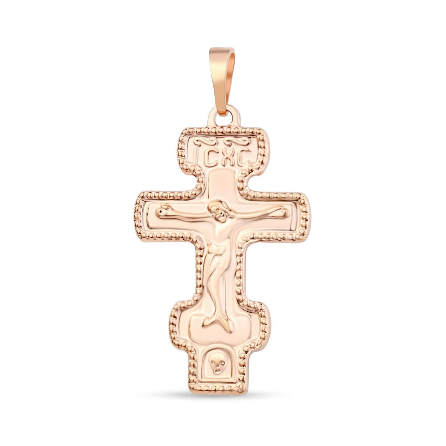 Beaded-edge Orthodox cross pendant