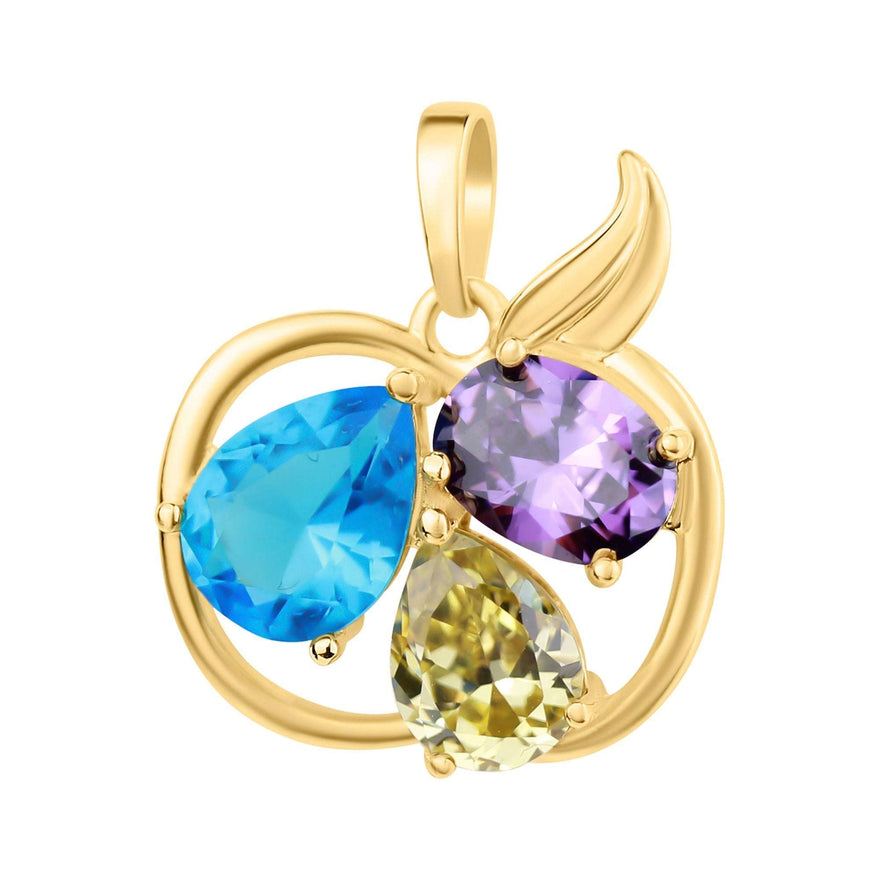 Apple pendant with three bright stones