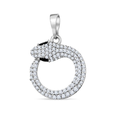 Coiled pavé snake pendant, 25 mm
