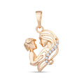 Openwork mother and child pendant with a row of cubic zirconia
