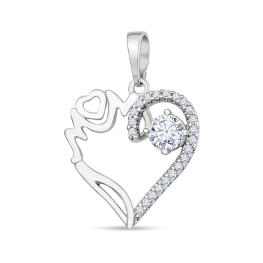 Open heart “Mom” pendant, 30 mm