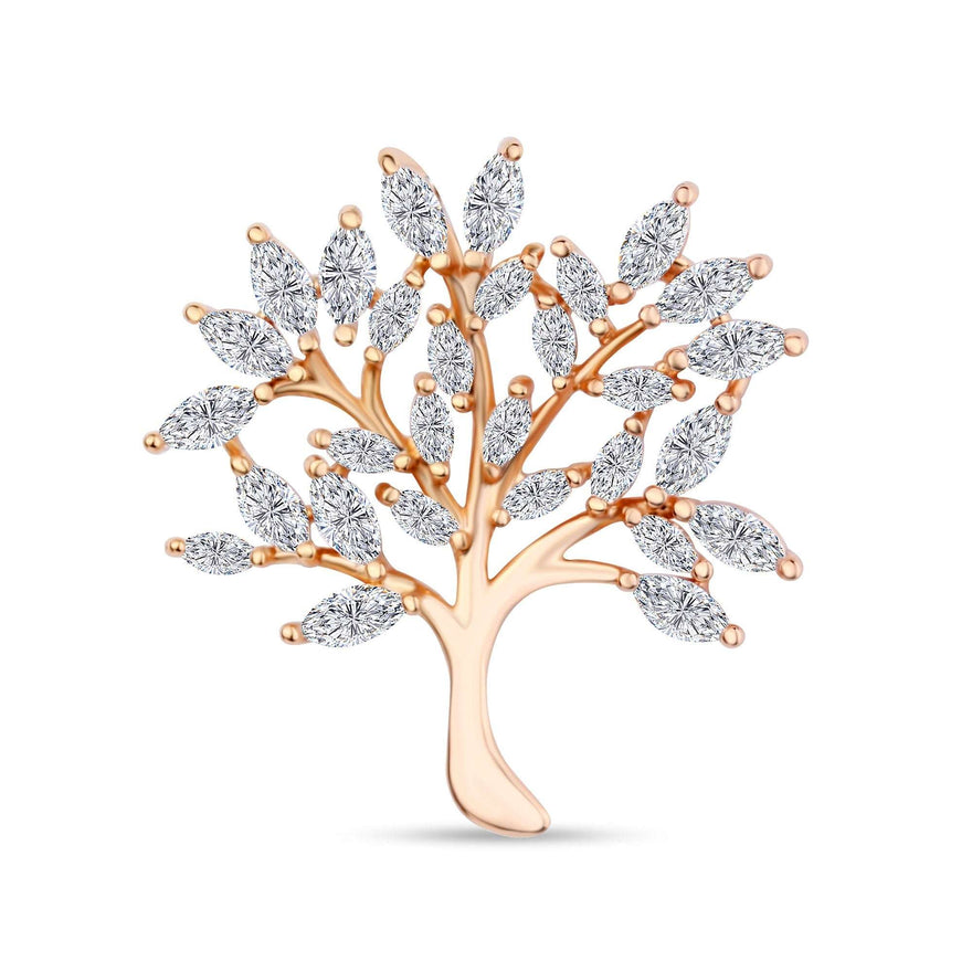 Marquise-leaf tree of life pendant