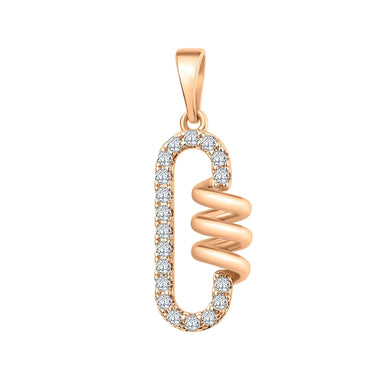 Oval spiral pendant with cubic zirconia