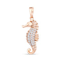 Seahorse pendant with rows of white cubic zirconia