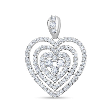 Tiered pavé heart pendant, 25 mm