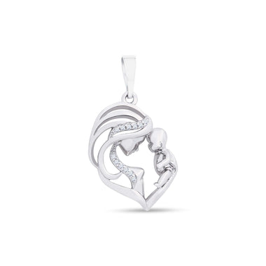 Mother and child silhouette pendant