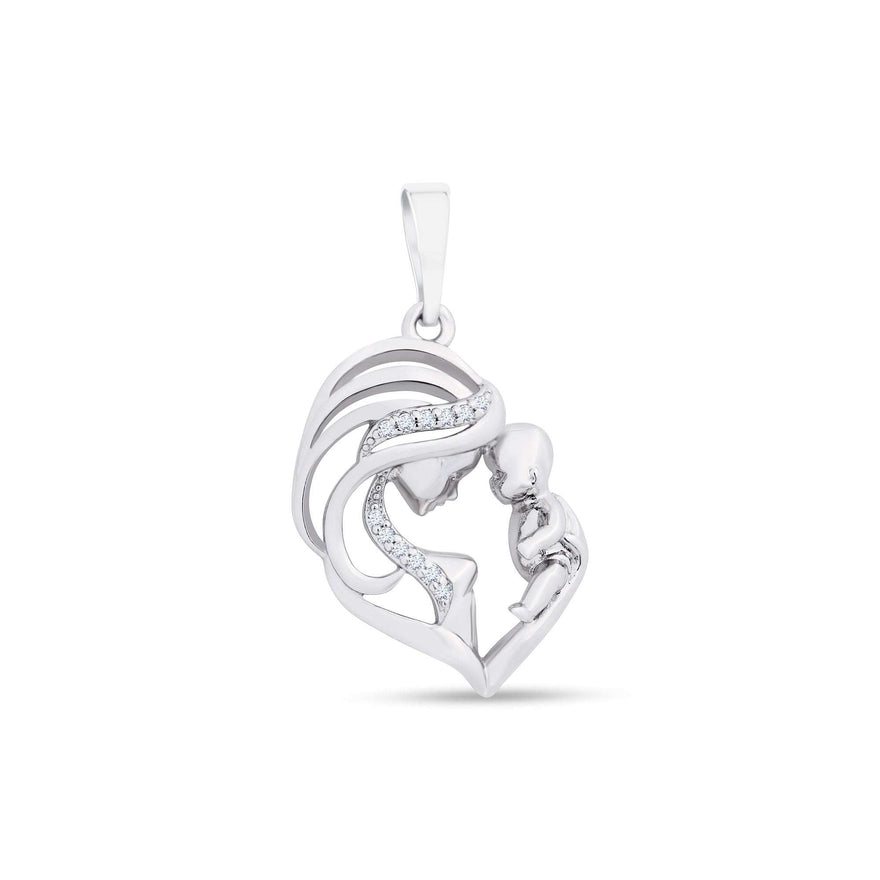 Mother and child silhouette pendant