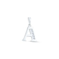 Platinum-plated letter A pendant with four sparkling cubic zirconia