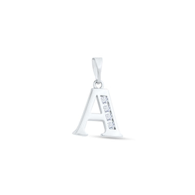 Silver-tone serif letter pendant A–Z