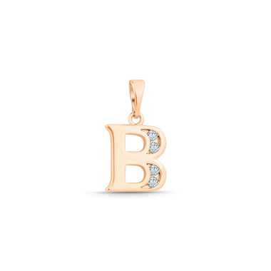 Initial pendant with inset zirconia