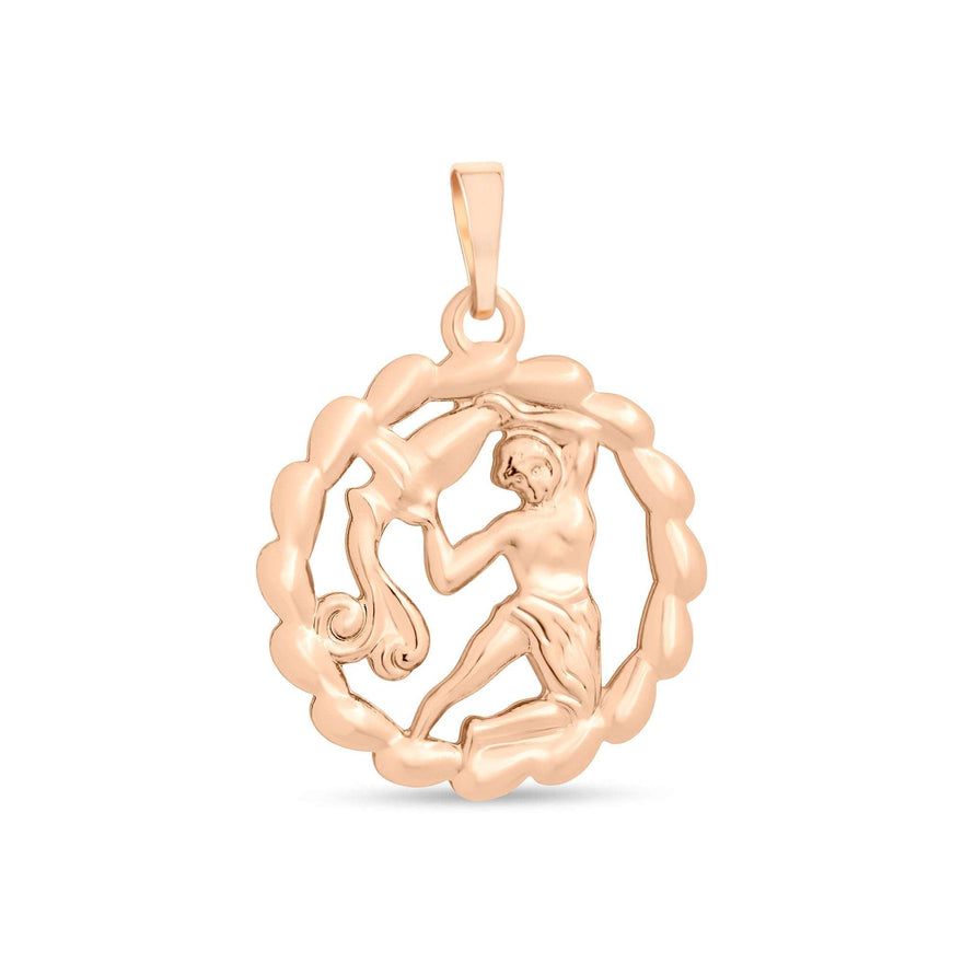 Rope-twist zodiac pendant, 28 mm