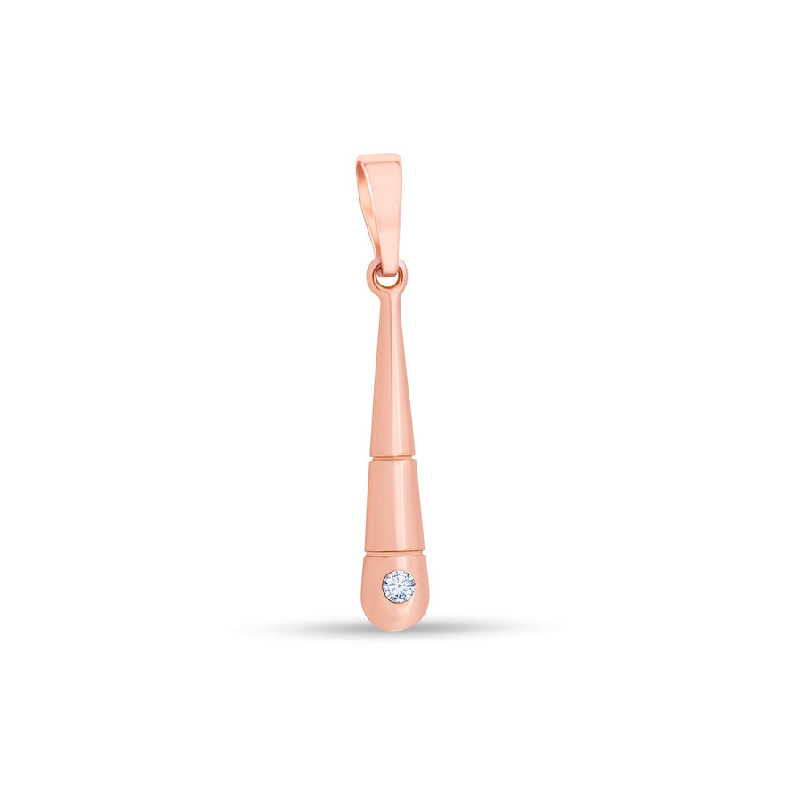 Slim cone pendant with a sparkling tip