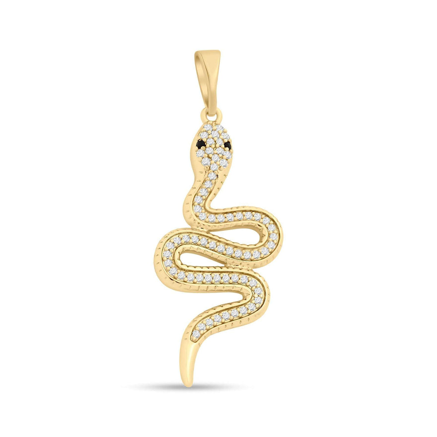 Snake pendant with white cubic zirconia