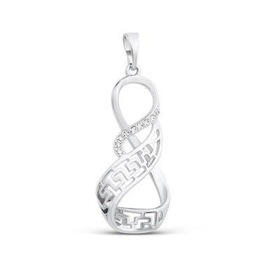 Greek key infinity pendant, 37 mm
