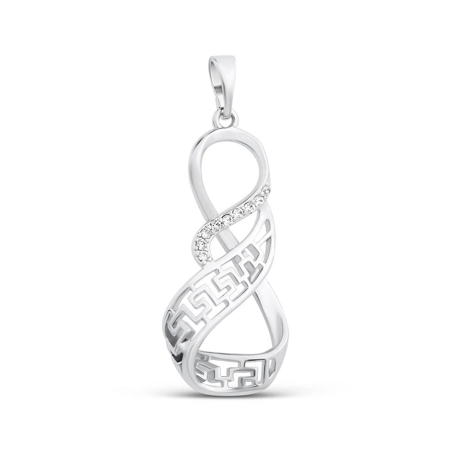 Greek key infinity pendant, 37 mm