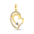Gold-plated heart pendant with a cubic zirconia border and larger white centre stone