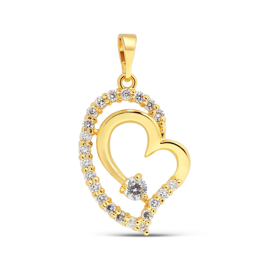 Heart pendant with a large centre stone