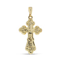 Orthodox cross pendant with the figure of Jesus on a white background
