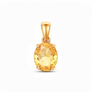 Oval yellow cubic zirconia pendant
