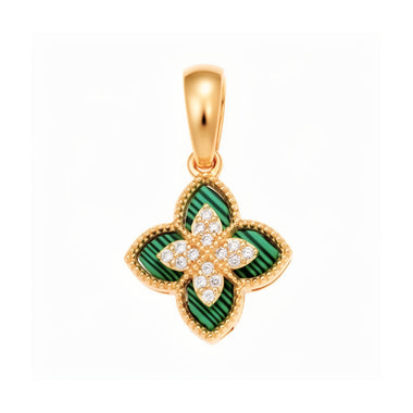 Green four-leaf clover pendant