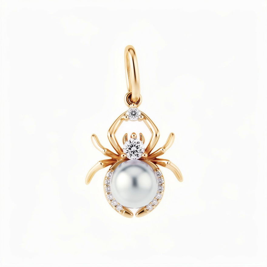 Spider pendant with a white pearl