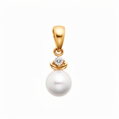 White pearl and cubic zirconia pendant