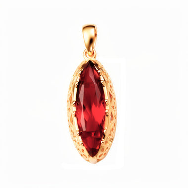 Red marquise cubic zirconia pendant