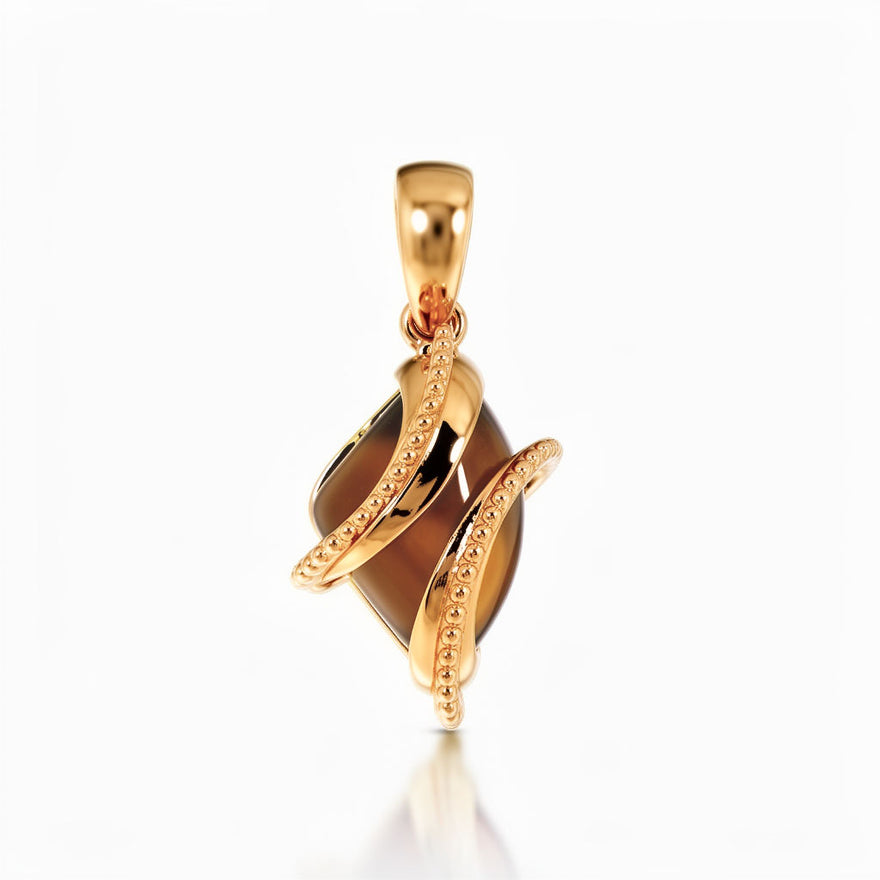 Coffee-brown cubic zirconia pendant