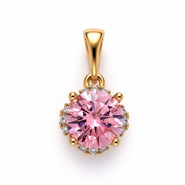 Pastel pink halo pendant, 16 mm