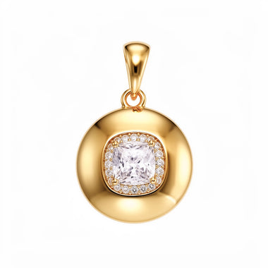 Cushion-cut cubic zirconia pendant