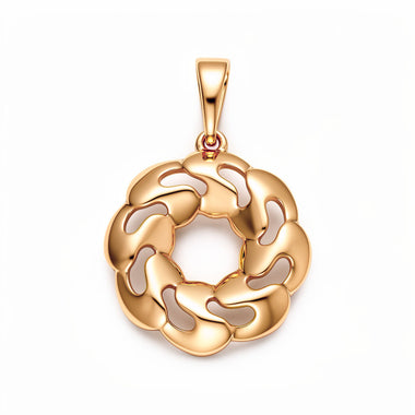 Openwork swirl disc pendant, 25 mm