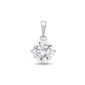 Solitaire pendant with a large round brilliant-cut cubic zirconia in four prongs