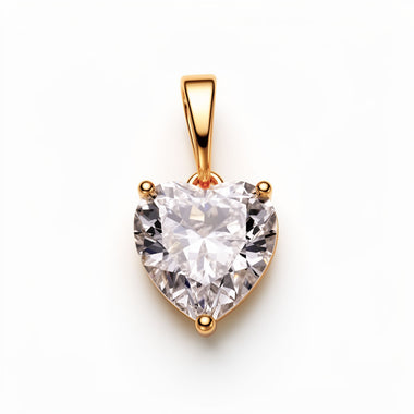 White heart cubic zirconia pendant