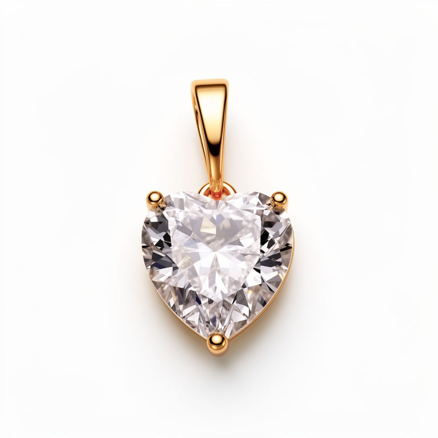 White heart cubic zirconia pendant