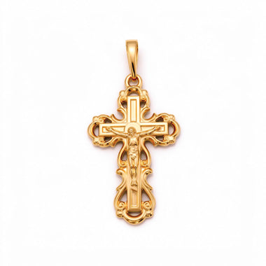 Scrollwork Orthodox cross pendant