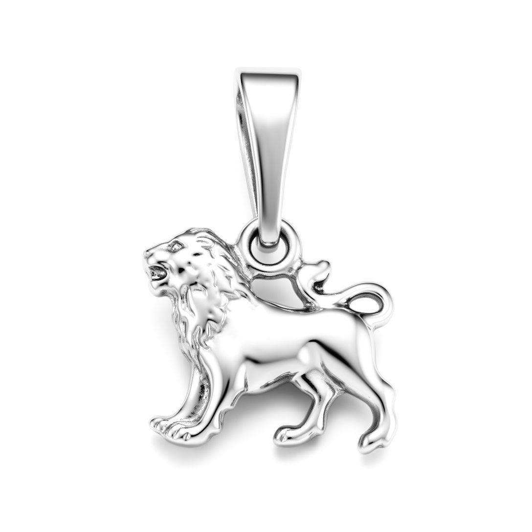 Silver-tone Leo pendant with a carefully worked relief mane