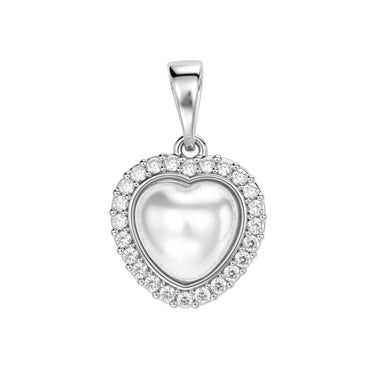 Pearl-centre heart pendant, 20 mm