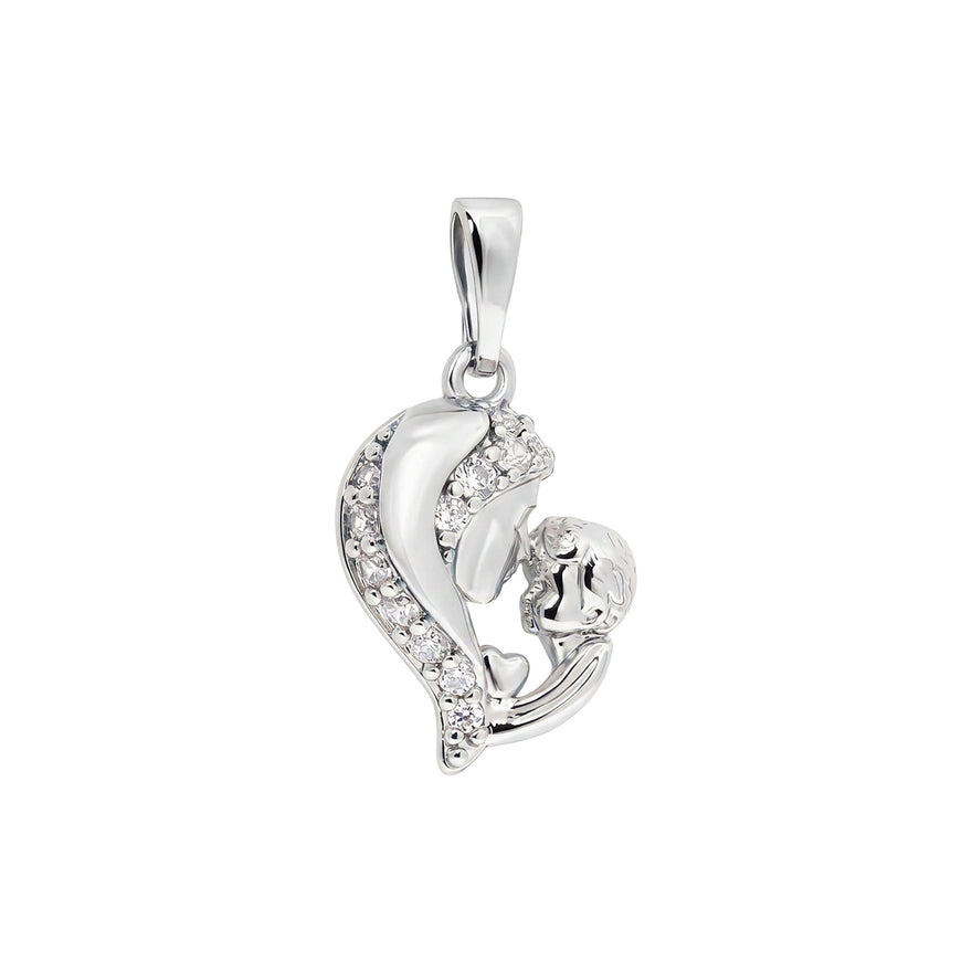 Mother and child heart pendant, 22 mm
