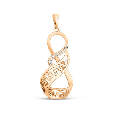 Greek key infinity pendant, 37 mm