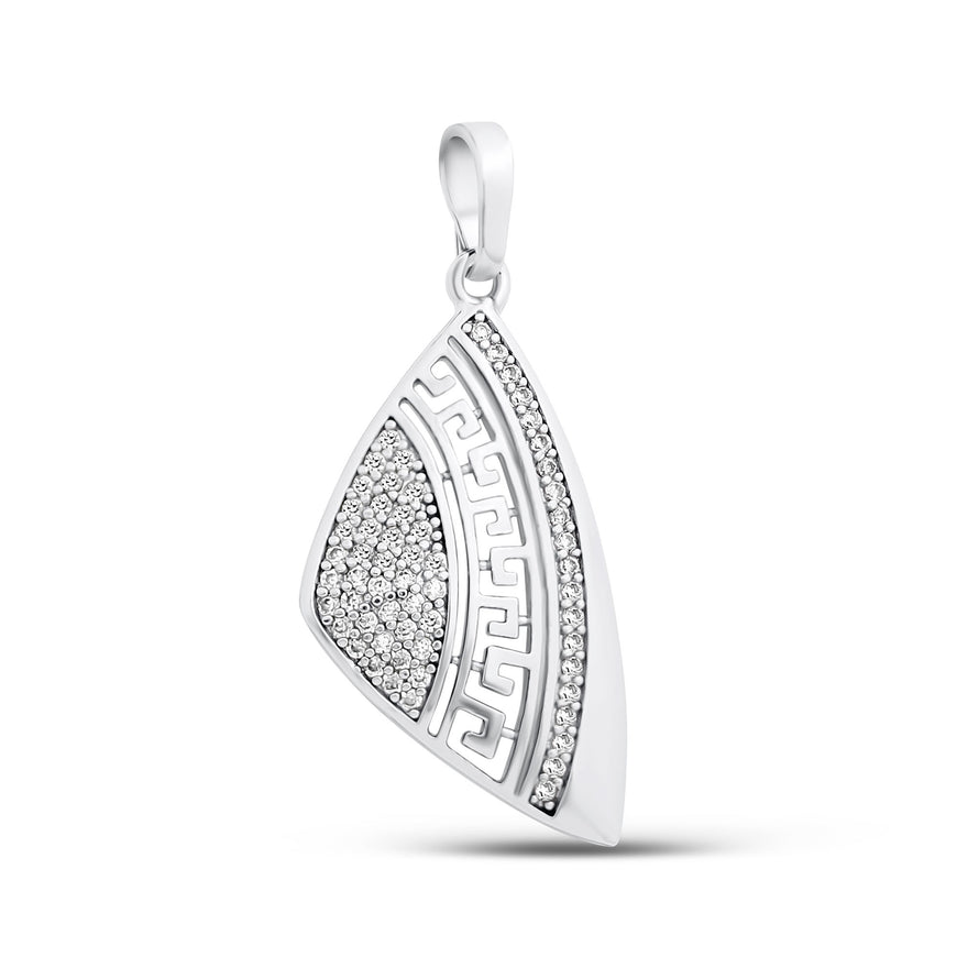 Asymmetric Greek key pendant, 32 mm