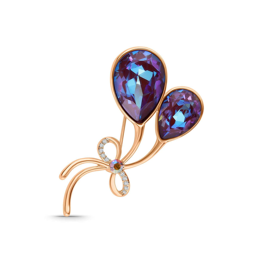 Hot air balloon brooch with crystals
