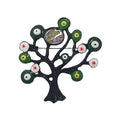 Tree of Life brooch with black branches and colourful enamel dots, white background