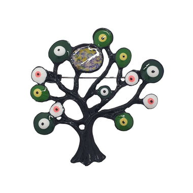 Tree of Life brooch with enamel dots